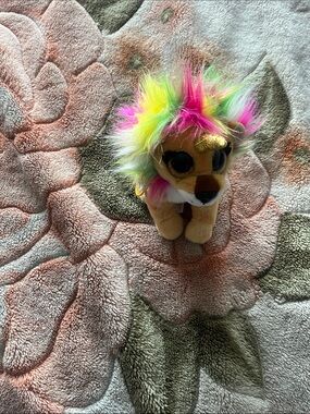 Cocomo Plush Lion with Neon Rainbow Mane